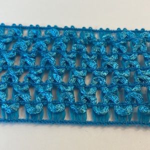Bright Blue Elastic Crochet Trim 1 3/4" 5 Yards Sewing Ribbon Crafts